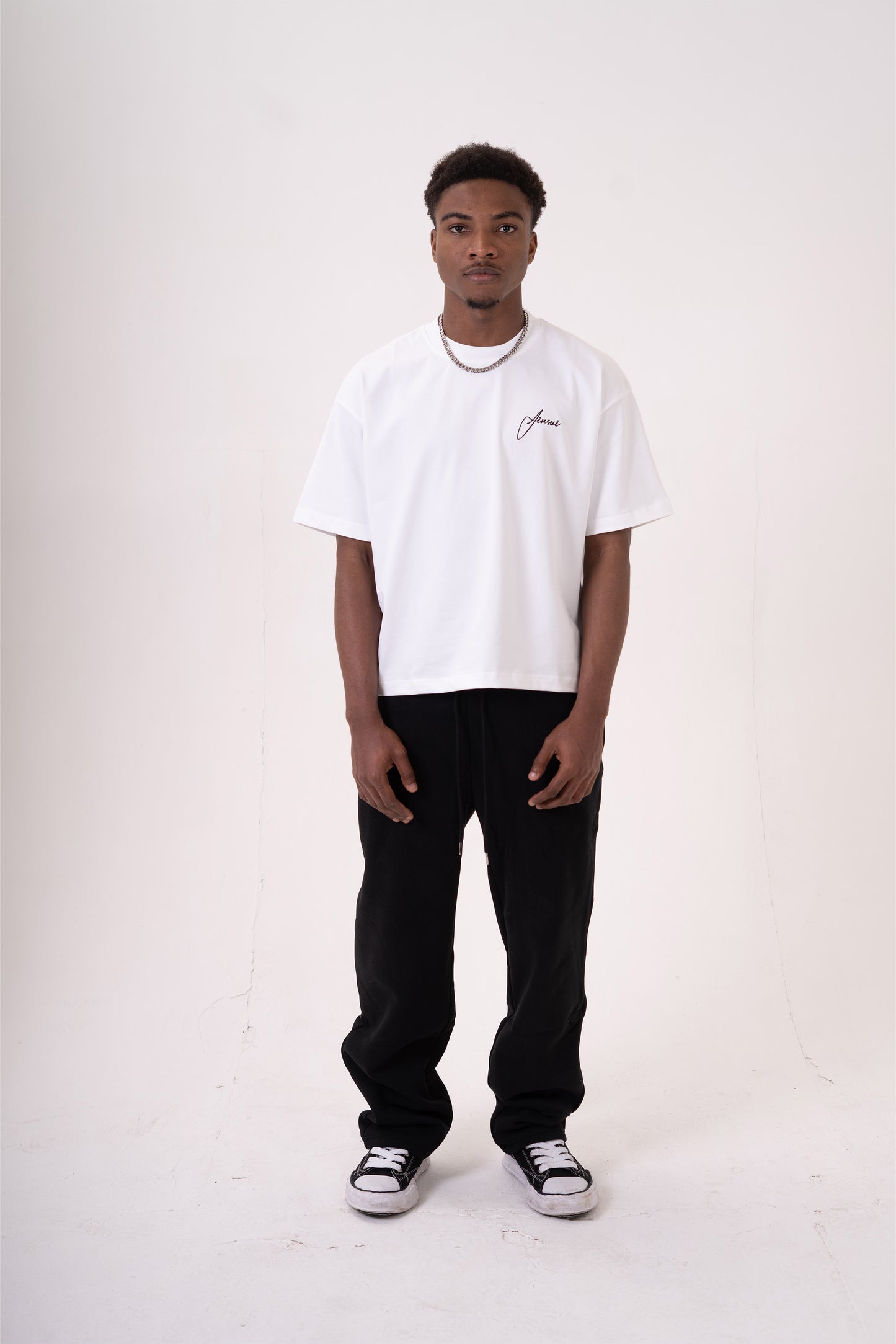 Basics Heavy Weight Tee - White/Black