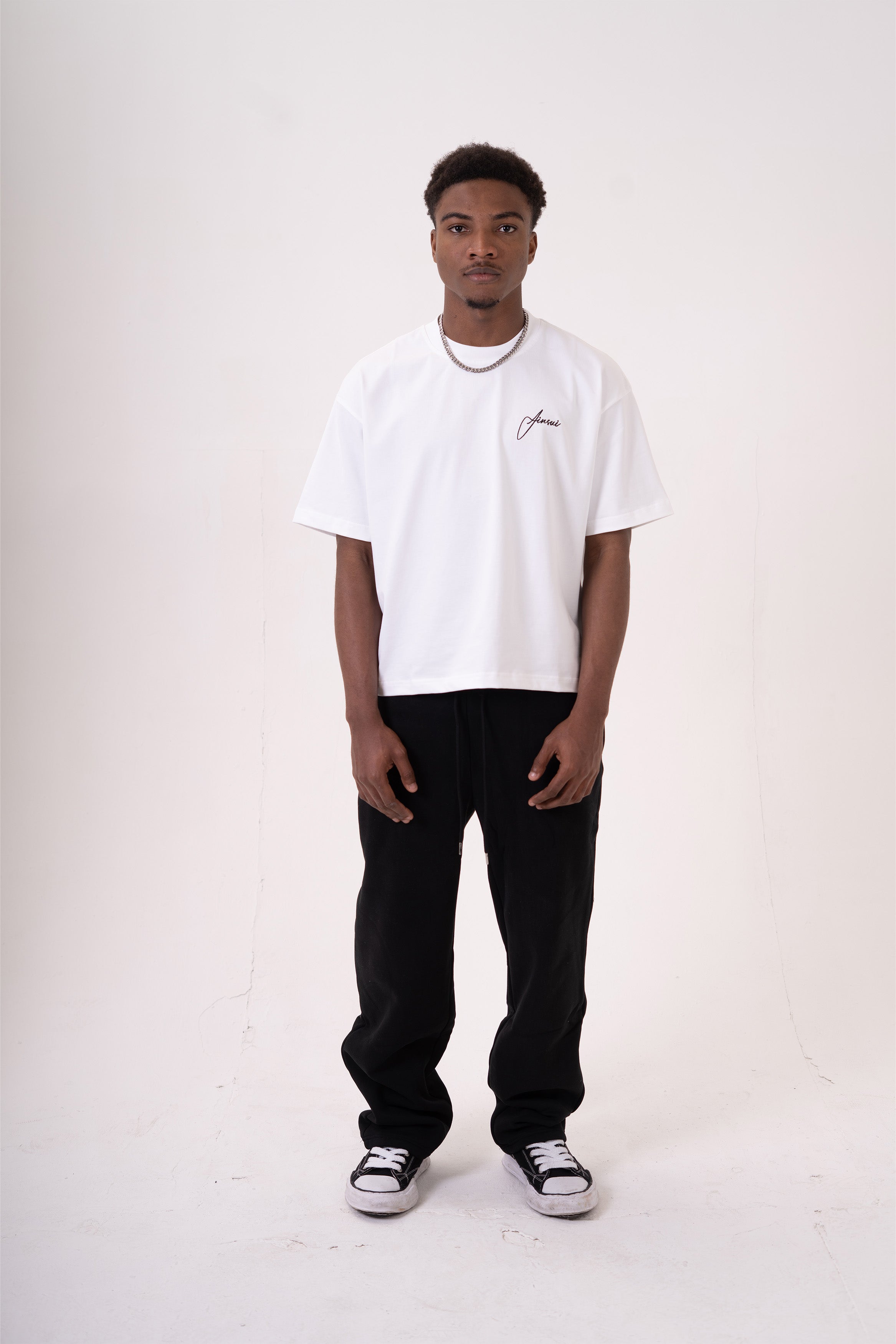 Basics Heavy Weight Tee - White/Black