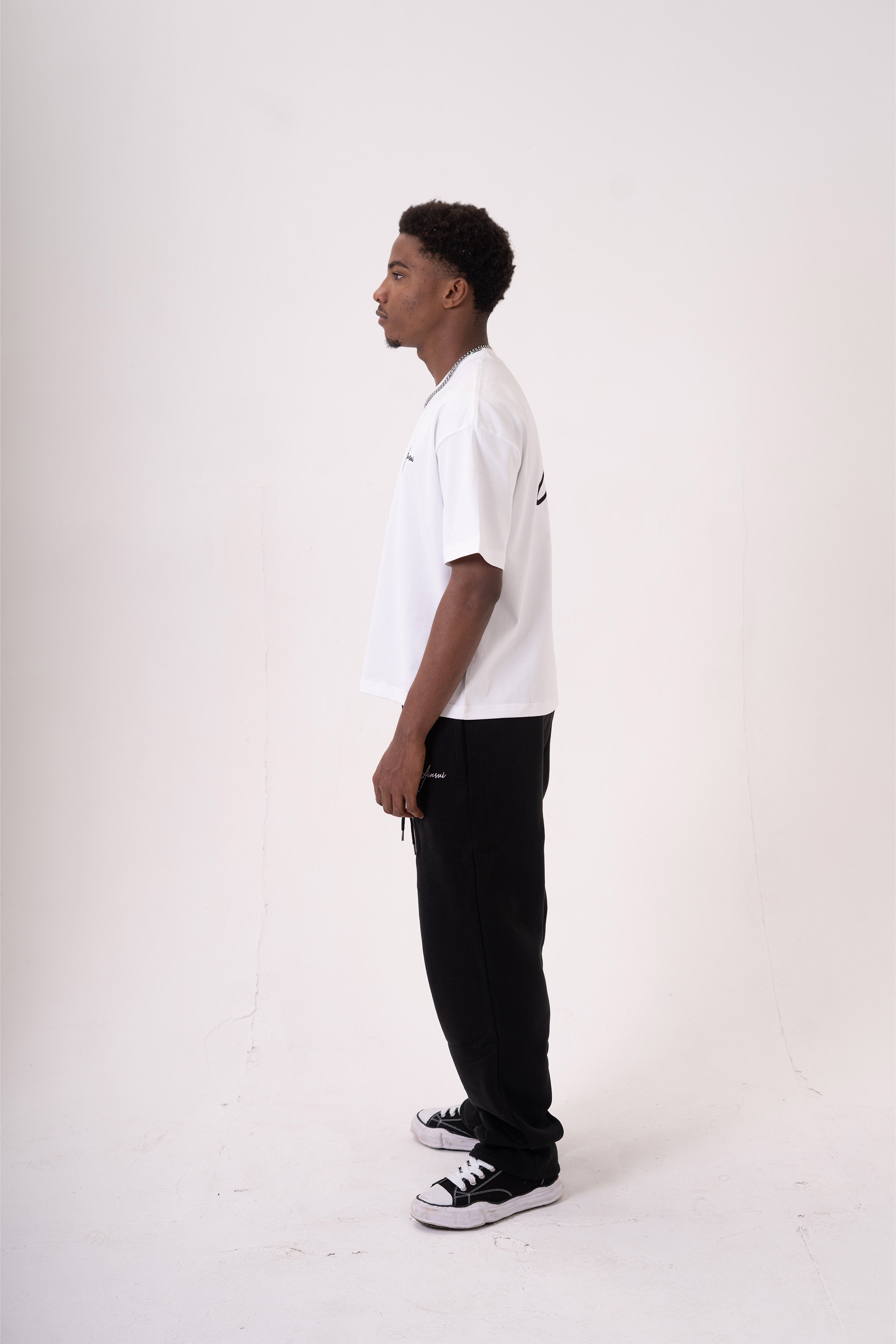 Basics Heavy Weight Tee - White/Black